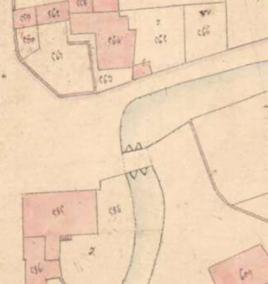 Extrait de l'Atlas parcellaire (1836) du cadastre de la commune de Scey-sur-Saône-et-Saint-Albin. © Région Bourgogne-Franche-Comté, Inventaire du patrimoine