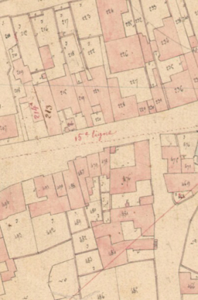 Extrait de l'Atlas parcellaire (1836) du cadastre de la commune de Scey-sur-Saône-et-Saint-Albin. © Région Bourgogne-Franche-Comté, Inventaire du patrimoine