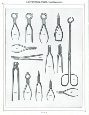 Tarif album n° 5. Fabrique d'outils E. Ducommun & Marti [catalogue de production, p. 36 : pinces et tenailles], [milieu 20e siècle]. © Région Bourgogne-Franche-Comté, Inventaire du patrimoine