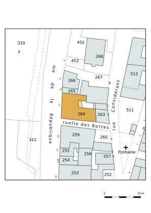 Plan-masse et de situation, extrait du plan cadastral (2021). © Région Bourgogne-Franche-Comté, Inventaire du patrimoine