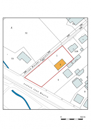 Plan-masse et de situation, extrait du plan cadastral (2021). © Région Bourgogne-Franche-Comté, Inventaire du patrimoine