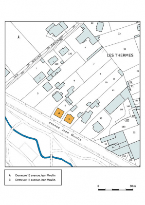 Plan-masse et de situation, extrait du plan cadastral (2021). © Région Bourgogne-Franche-Comté, Inventaire du patrimoine