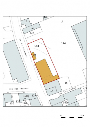 Plan-masse et de situation, extrait du plan cadastral (2021). © Région Bourgogne-Franche-Comté, Inventaire du patrimoine