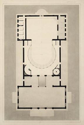 [Théâtre de Dole. Projet C, non réalisé]. 2ème étage. S.d. [1839]. © Région Bourgogne-Franche-Comté, Inventaire du patrimoine