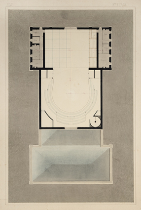 [Théâtre de Dole. Projet C, non réalisé]. 3ème étage. S.d. [1839]. © Région Bourgogne-Franche-Comté, Inventaire du patrimoine