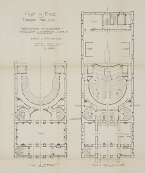 Ville de Dole. Théâtre municipal. Restauration, aménagement et installation du chauffage à vapeur. 15 janvier 1913. © Région Bourgogne-Franche-Comté, Inventaire du patrimoine