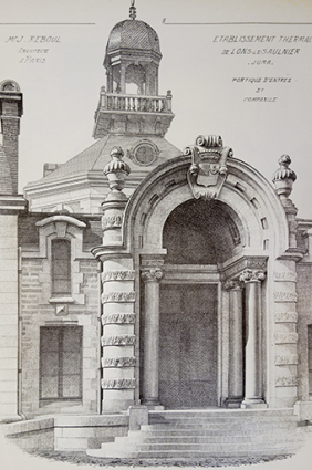 Portail de la façade principale (vers 1896). © Région Bourgogne-Franche-Comté, Inventaire du patrimoine