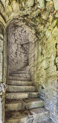 Réduit du nid d'aigle : escalier. © Région Bourgogne-Franche-Comté, Inventaire du patrimoine