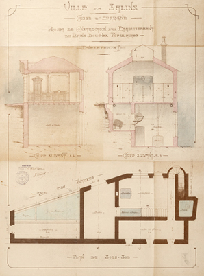 Ville de Salins - Caisse d'Epargne. Projet de construction d'un établissement de Bains douches populaires, 1913. © Région Bourgogne-Franche-Comté, Inventaire du patrimoine