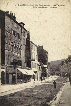 Salins-les-Bains (Jura) - Ancien couvent des Carmélites, carte postale, s.d. [début 20e siècle]. © Région Bourgogne-Franche-Comté, Inventaire du patrimoine