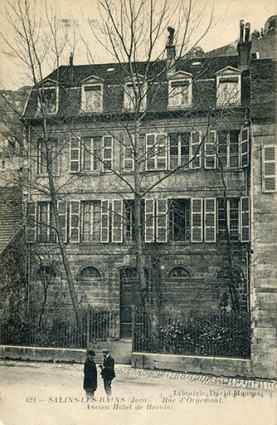Salins-les-Bains (Jura) - Rue d'Orgemont - Ancien  hôtel de Reculot, s.d. [fin 19e ou début 20e siècle]. © Région Bourgogne-Franche-Comté, Inventaire du patrimoine