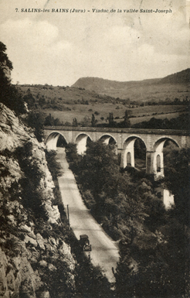 Salins-les-Bains (Jura) - Viaduc de la vallée de Saint-Joseph, s.d. [début 20e siècle]. © Région Bourgogne-Franche-Comté, Inventaire du patrimoine