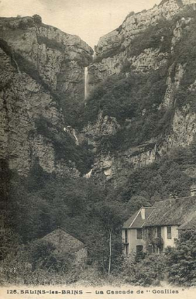 Salins-les-Bains - La cascade de " Goailles ", s.d. [fin 19e ou début 20e siècle]. © Région Bourgogne-Franche-Comté, Inventaire du patrimoine