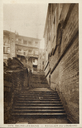 Salins-les-Bains - Escalier du lombard, s.d. [fin 19e ou début du 20e siècle]. © Région Bourgogne-Franche-Comté, Inventaire du patrimoine