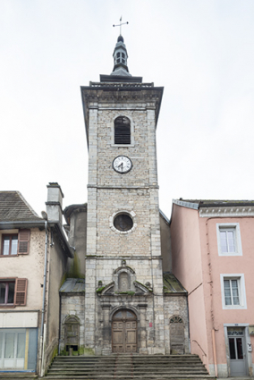 Elévation nord du clocher de l'église. © Région Bourgogne-Franche-Comté, Inventaire du patrimoine Elévation nord du clocher de l'église. © Région Bourgogne-Franche-Comté, Inventaire du patrimoine