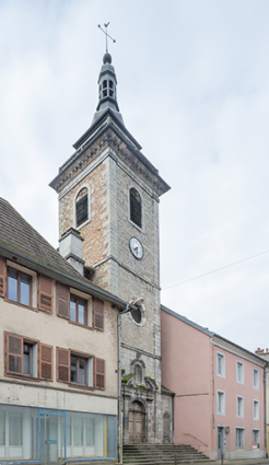 Façade nord de l'église vue de trois quarts gauche. © Région Bourgogne-Franche-Comté, Inventaire du patrimoine