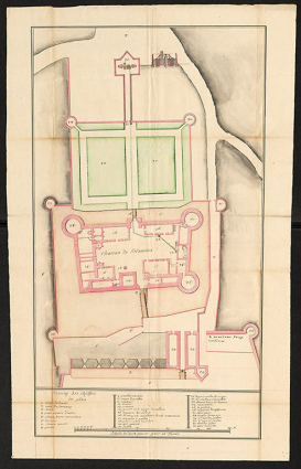Plan du château de Blamont relatif au projet de 1727. © Service historique de la Défense
