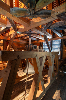 Campanile de la sacristie. Charpente du beffroi. © Région Bourgogne-Franche-Comté, Inventaire du patrimoine