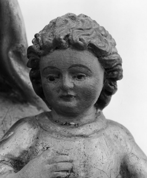 Détail de la tête de l'Enfant. © Michel Thierry / Région Bourgogne-Franche-Comté, Inventaire du patrimoine - 1978