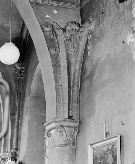 Nef : détail des nervures de l'angle antérieur gauche. © Michel Thierry / Région Bourgogne-Franche-Comté, Inventaire du patrimoine - 1978