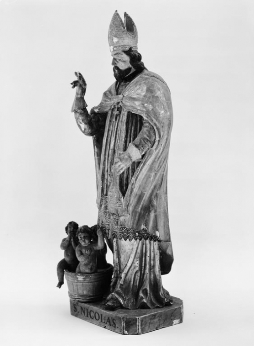 Saint Nicolas : vue de 3/4 gauche. © Michel Thierry / Région Bourgogne-Franche-Comté, Inventaire du patrimoine - 1978