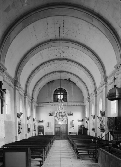 Vue de la nef depuis le choeur. © Michel Thierry / Région Bourgogne-Franche-Comté, Inventaire du patrimoine - 1978