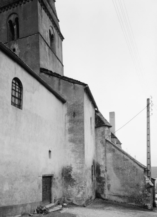 Elévation droite de la nef et du massif postérieur. © Michel Thierry / Région Bourgogne-Franche-Comté, Inventaire du patrimoine - 1979