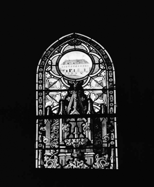 Vitraux n°5 : détail des parties supérieures. © Jean-Luc Duthu / Région Bourgogne-Franche-Comté, Inventaire du patrimoine - 1979