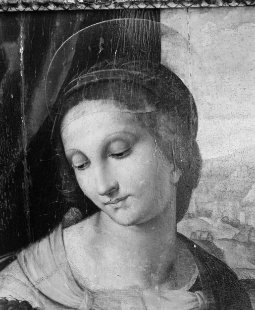 Détail : tête de la Vierge. © Michel Rosso / Région Bourgogne-Franche-Comté, Inventaire du patrimoine - 1979