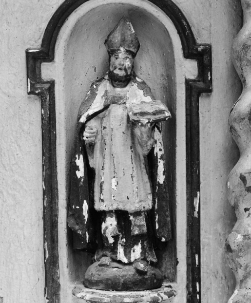 Détail : saint évêque. © Michel Rosso / Région Bourgogne-Franche-Comté, Inventaire du patrimoine - 1979