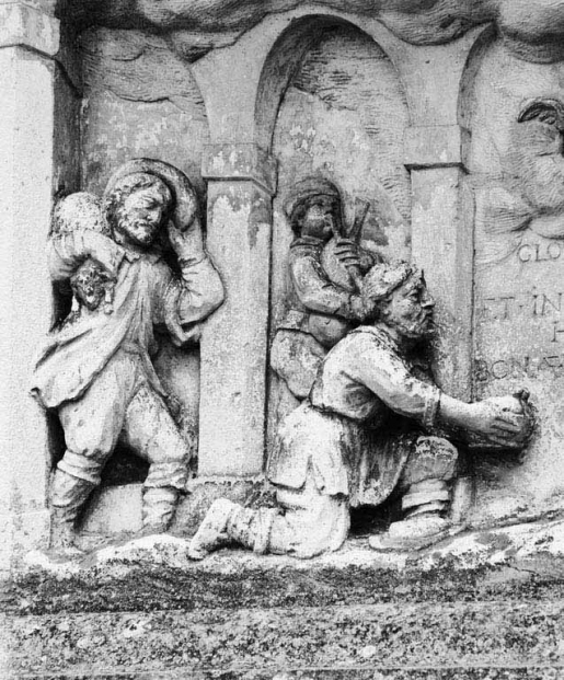 Détail : les bergers. © Michel Thierry / Région Bourgogne-Franche-Comté, Inventaire du patrimoine - 1980