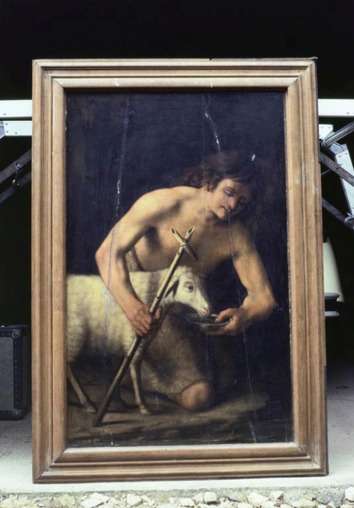 Panneau gauche : Saint-Jean-Baptiste. © Michel Thierry / Région Bourgogne-Franche-Comté, Inventaire du patrimoine - 1980