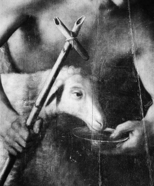 Panneau gauche : détail de l'agneau. © Jean-Luc Duthu / Région Bourgogne-Franche-Comté, Inventaire du patrimoine - 1980