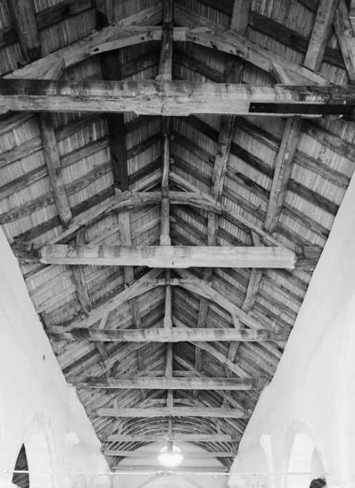 Charpente de la nef. © Michel Thierry / Région Bourgogne-Franche-Comté, Inventaire du patrimoine - 1980