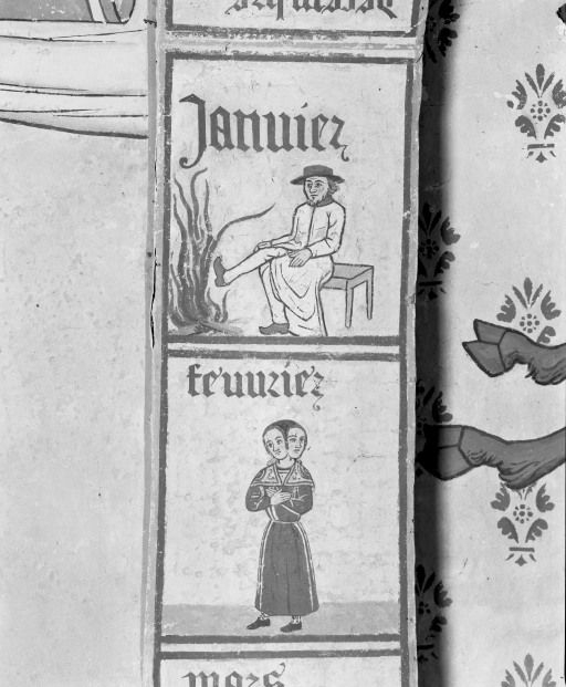 Choeur, arc doubleau, les travaux des mois: janvier et février © Michel Thierry / Région Bourgogne-Franche-Comté, Inventaire du patrimoine - 1986