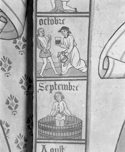 Choeur, arc doubleau, les travaux des mois: septembre et octobre © Michel Thierry / Région Bourgogne-Franche-Comté, Inventaire du patrimoine - 1986