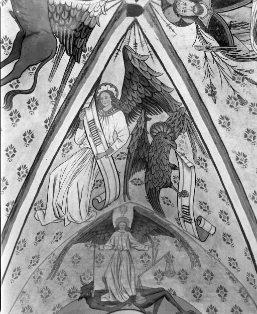 Choeur, 2è travée, voûte: aigle de saint Jean © Michel Thierry / Région Bourgogne-Franche-Comté, Inventaire du patrimoine - 1986