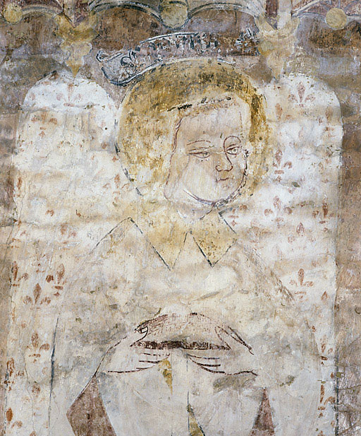 Mur Nord : saint Denis (?), détail du buste. © Michel Thierry / Région Bourgogne-Franche-Comté, Inventaire du patrimoine - 1988
