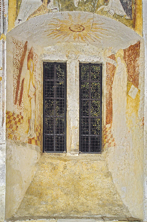 Mur Est : L'Annonciation, vue d'ensemble. © Michel Thierry / Région Bourgogne-Franche-Comté, Inventaire du patrimoine - 1988