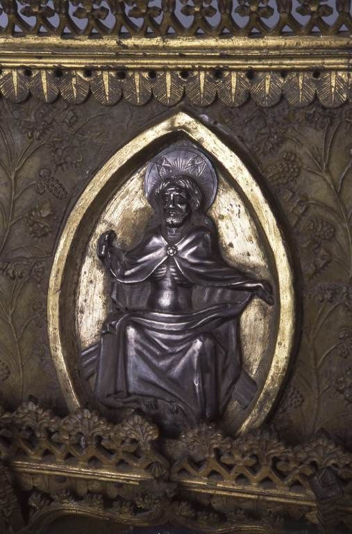 Détail : le Christ dans une mandorle. © Michel Rosso / Région Bourgogne-Franche-Comté, Inventaire du patrimoine - 2001