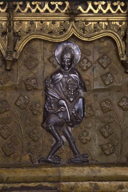 Détail : saint Antide porté par le démon. © Michel Rosso / Région Bourgogne-Franche-Comté, Inventaire du patrimoine - 2001