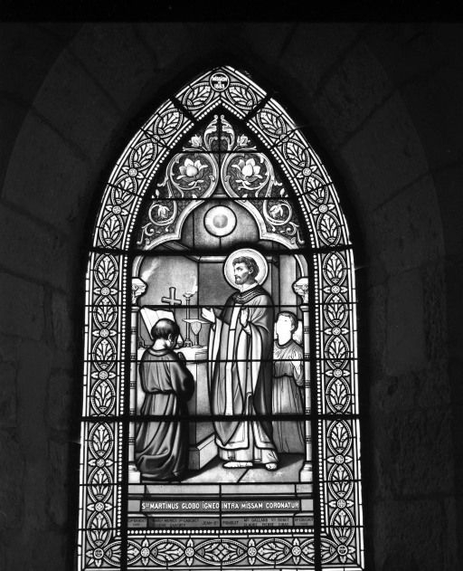 Baie axiale du choeur : Messe de saint Martin. © Michel Rosso / Région Bourgogne-Franche-Comté, Inventaire du patrimoine - 2002