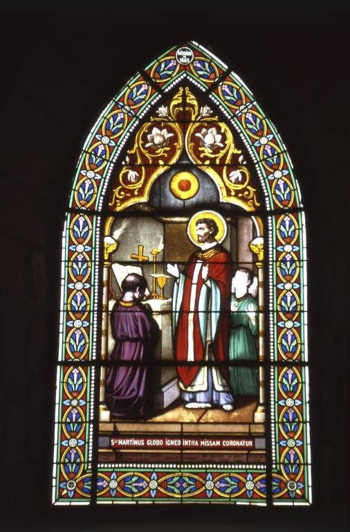 Baie axiale du choeur : Messe de saint Martin. © Michel Rosso / Région Bourgogne-Franche-Comté, Inventaire du patrimoine - 2002