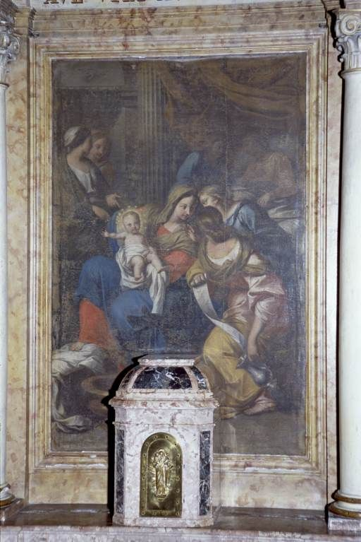 Tableau du retable : Naissance de la Vierge. © Michel Rosso / Région Bourgogne-Franche-Comté, Inventaire du patrimoine - 2002