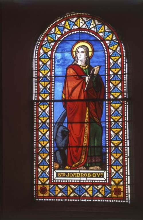 Vitrail gauche du choeur : saint Joseph. © Michel Rosso / Région Bourgogne-Franche-Comté, Inventaire du patrimoine - 2003