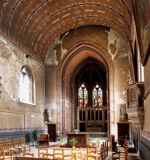 Intérieur de la chapelle (côté choeur). © Michel Thierry / Région Bourgogne-Franche-Comté, Inventaire du patrimoine - 2004