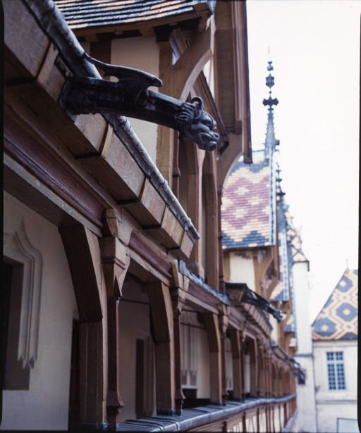 Grande aile sur cour : gargouille conçue par le sculpteur Adolphe Gleisse (début XXe siècle). © Michel Rosso / Région Bourgogne-Franche-Comté, Inventaire du patrimoine - 2004
