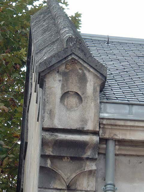Vue de détail : rampant du pignon découvert. © Sylvie Le Clech-Charton / Région Bourgogne-Franche-Comté, Inventaire du patrimoine - 2005