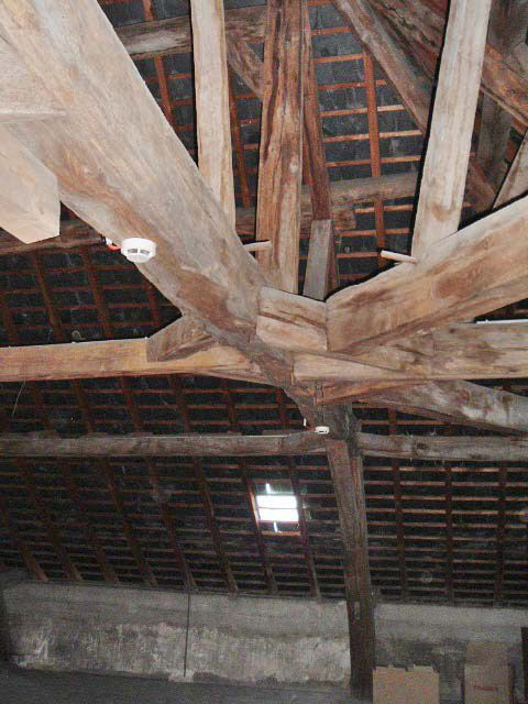 Vue intérieure de la charpente, comble. © Sylvie Le Clech / Région Bourgogne-Franche-Comté, Inventaire du patrimoine - 2005