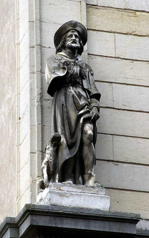 Mur de croupe de l'aile gauche : saint Roch. © Michel Thierry / Région Bourgogne-Franche-Comté, Inventaire du patrimoine - 2006